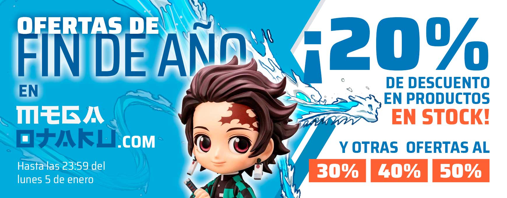 ¡Llegan las OFERTAS DE FIN DE AÑO a MegaOtaku.com! ¡Descuentos de del 20% en figuras en stock hasta el lunes 5 de enero! ¡Y aprovecha nuestro outlet al 30%-50%!